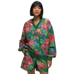 MELODY EHSANI Nylon Garden Shooting Shirt and Shorts Set Size XL